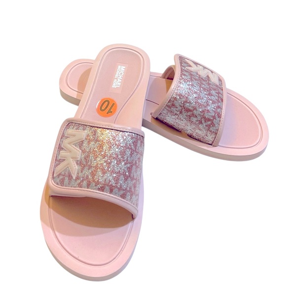 MICHAEL Michael Kors Shoes - MICHAEL KORS GLITTER MONOGRAM SLIDES
